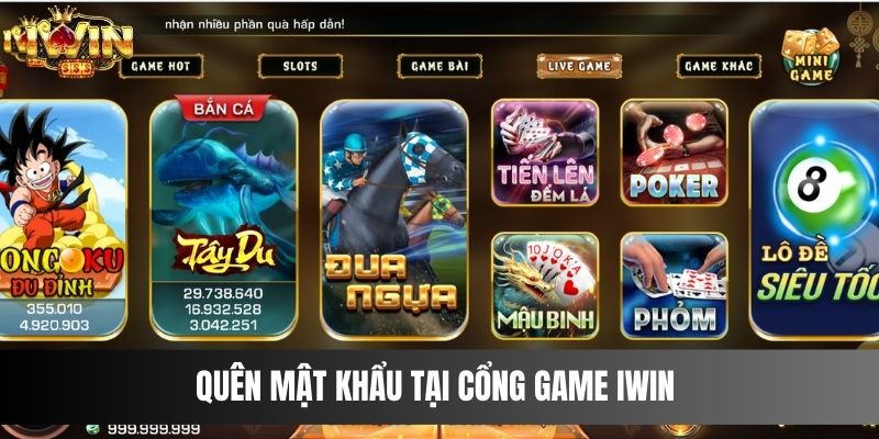 Quên mật khẩu tại cổng game IWIN