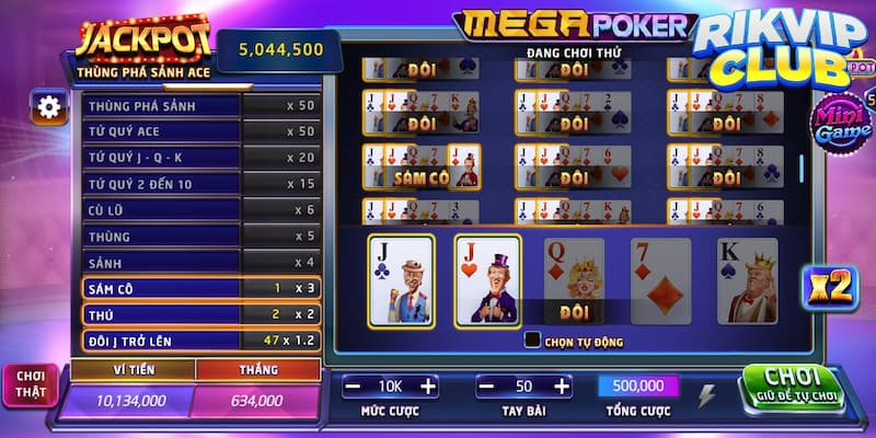 Quy tắc và luật chơi Mega Poker Rik vip chi tiết